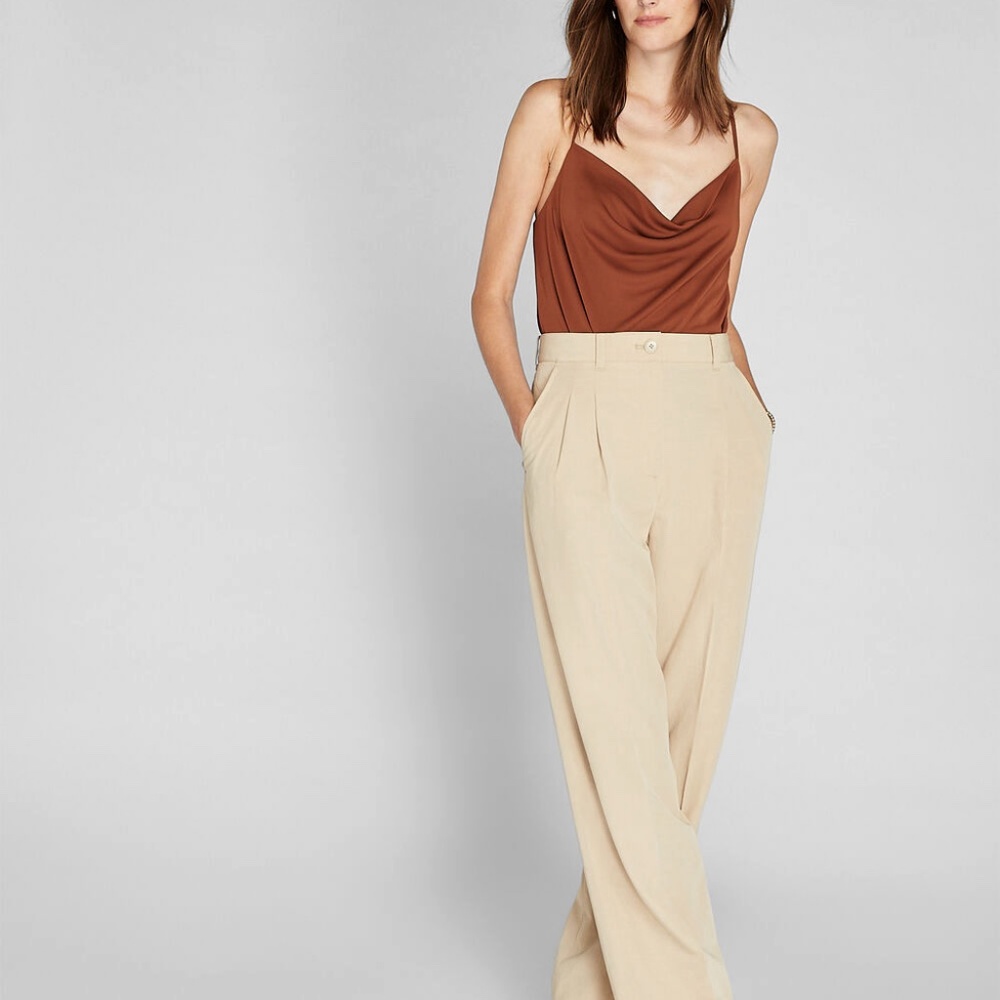 Matte Jersey Cowl Neck Top - New With Tags - NEVER WORN - Tortoise Shell